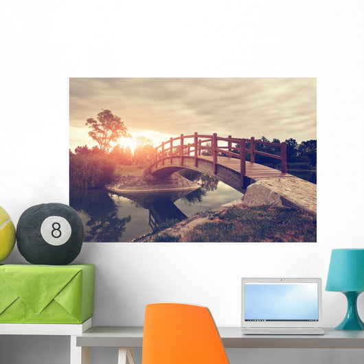 Bridge in the park Wall Mural