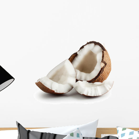 Broken raw ripe coconut Wall Decal