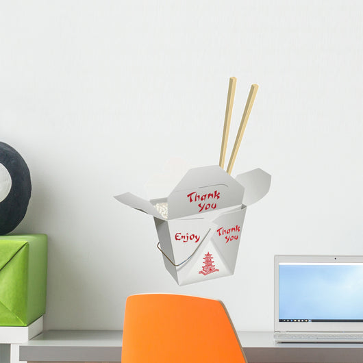Chinese Take-Out with Chop Sticks Wall Decal
