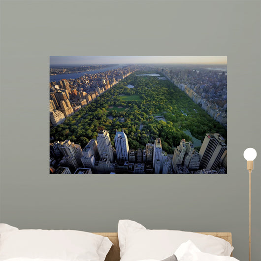 Central Park aerial view, Manhattan, New York; Park is surrounde Wall Mural