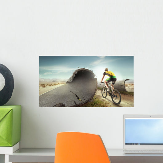 Sport background. Unreal mountain bike/ Wall Mural