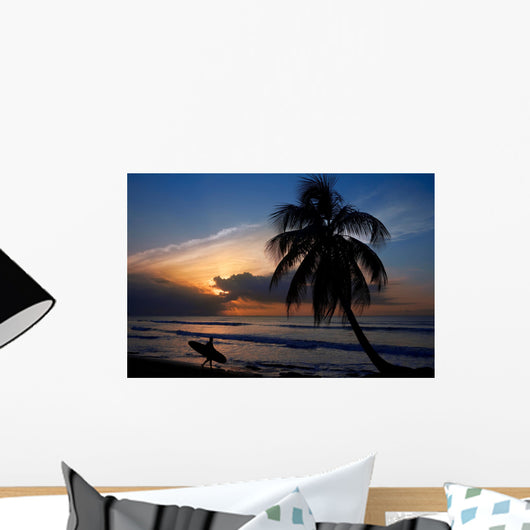 Surfer Sunset Wall Mural