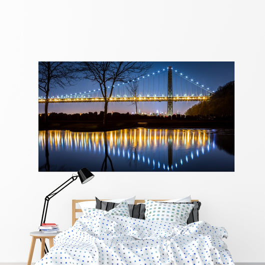 George Washington Bridge by night Wall Mural