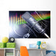 Equalizer Pegel mit Studio Mikrofon Wall Mural