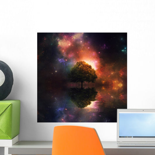 Night sky and tree Wall Mural