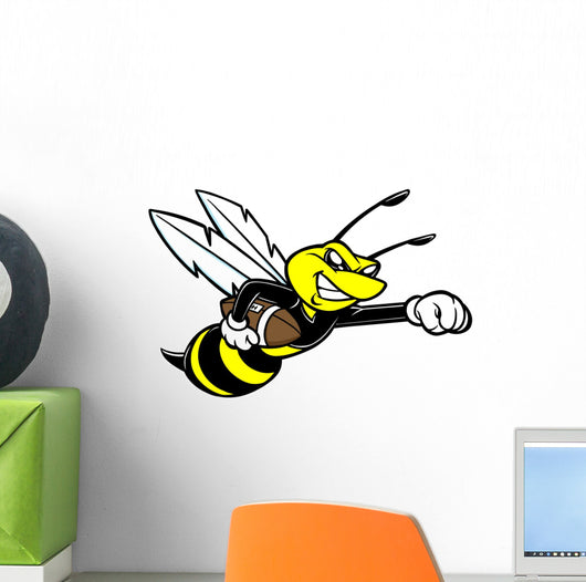 Bee Football Mascot Wall Decal