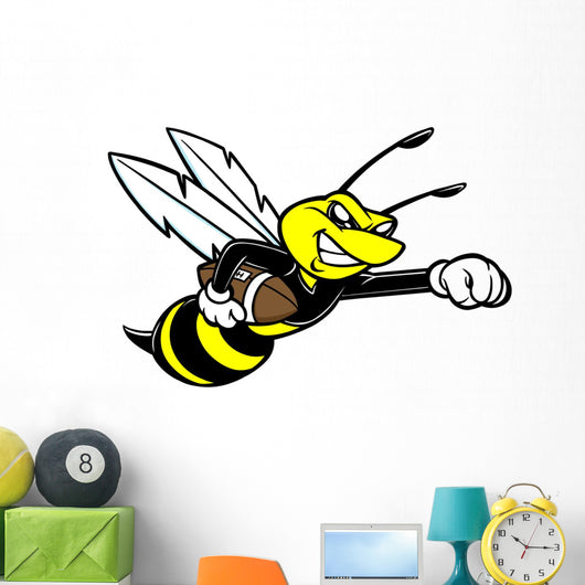 Bee Football Mascot Wall Decal
