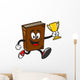 Bible School Mascot Running with Trophy Wall Decal
