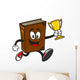 Bible School Mascot Running with Trophy Wall Decal