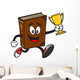 Bible School Mascot Running with Trophy Wall Decal