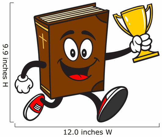 Bible School Mascot Running with Trophy Wall Decal