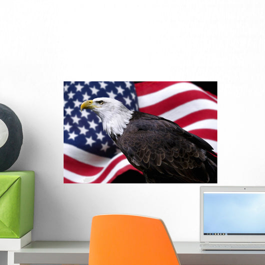 American eagle with flag Wall Mural