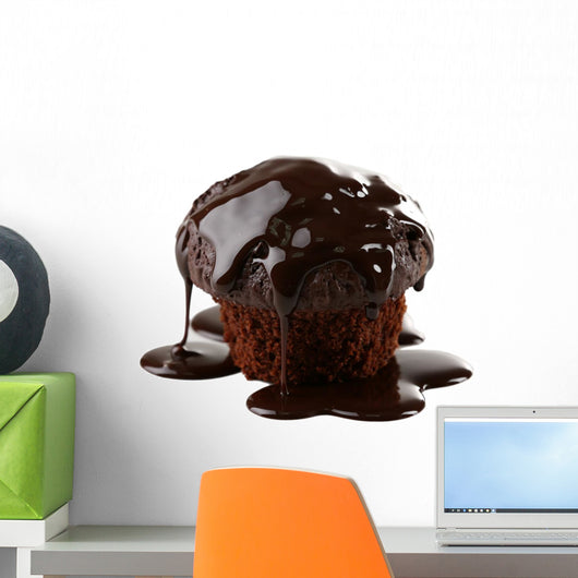 Yummy chocolate cupcake isolated on white Wall Decal