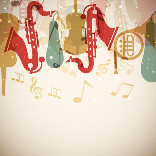 Musical instrument with musical notes. Wall Mural