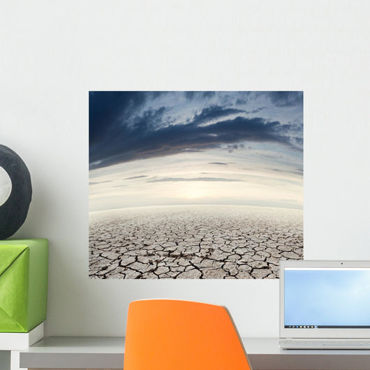 Desert landscape and sunset Wall Mural