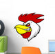 Rooster Mascot Head Wall Decal