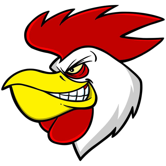 Rooster Mascot Head Wall Decal