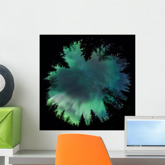 Fisheye of northern lights Wall Mural