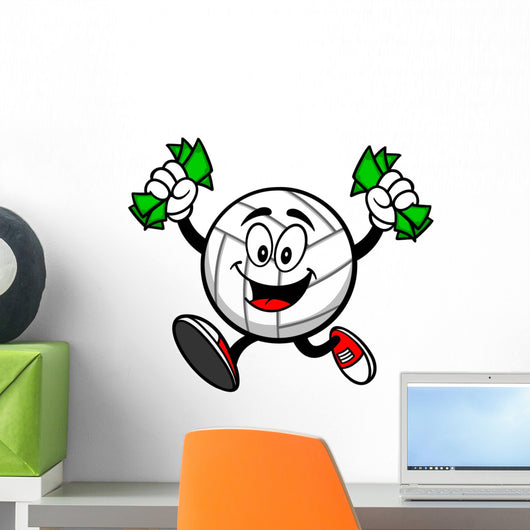 Volleyball Running Money Wall Decal