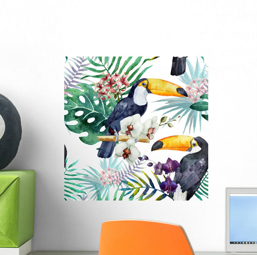 Tropical Jungle Toucan Wall Mural
