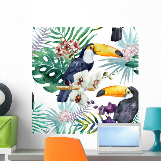 Tropical Jungle Toucan Wall Mural