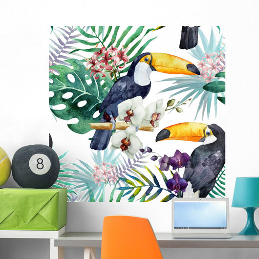 Tropical Jungle Toucan Wall Mural