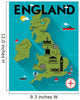 Map of England Illustration Wall Mural