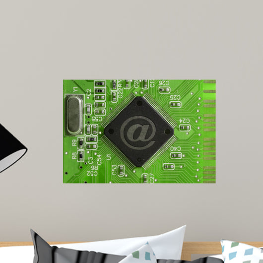 Communications Technology Concept Green Wall Mural