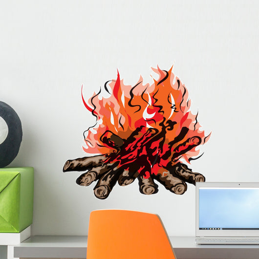 Fire of campfire with firewood Wall Decal