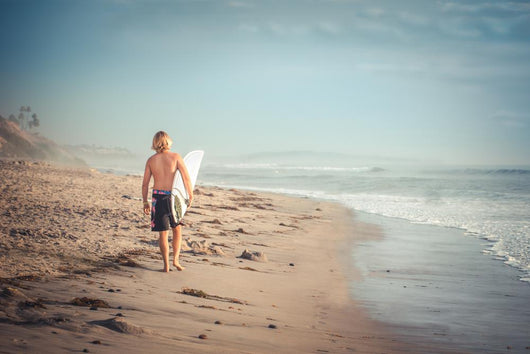 Man Surfer Walking along Wall Decal
