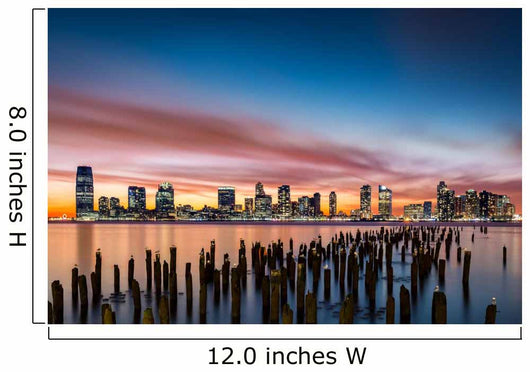 Jersey City skyline at sunset Wall Decal
