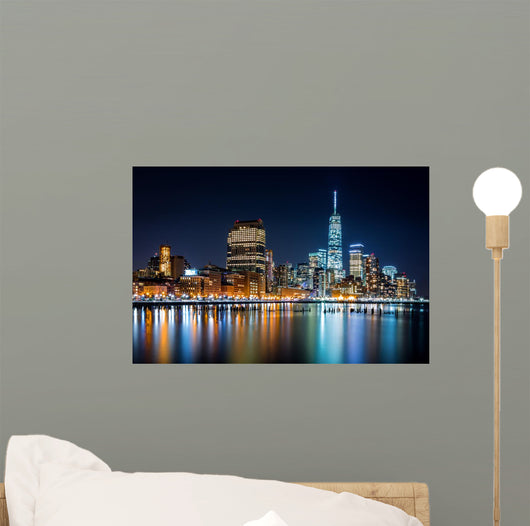 Night Lower Manhattan Wall Decal
