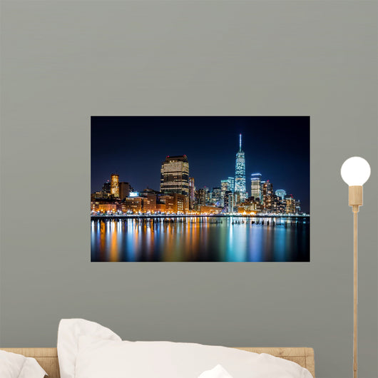 Night Lower Manhattan Wall Decal