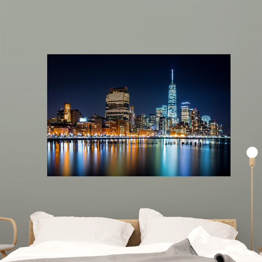 Night Lower Manhattan Wall Decal