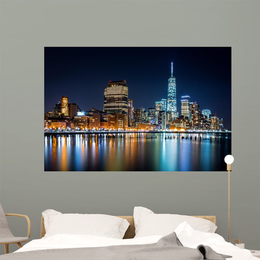 Night Lower Manhattan Wall Decal