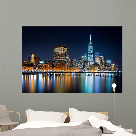 Night Lower Manhattan Wall Decal