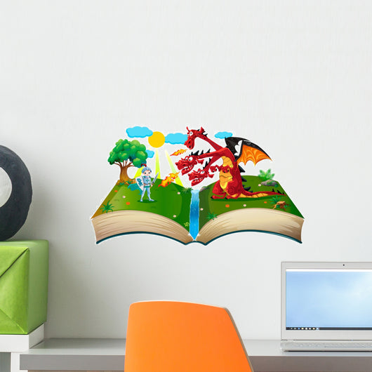 Book about Knight and Wall Decal
