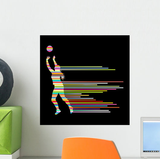 Volleyball woman player vector background Wall Decal