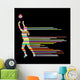 Volleyball woman player vector background Wall Decal