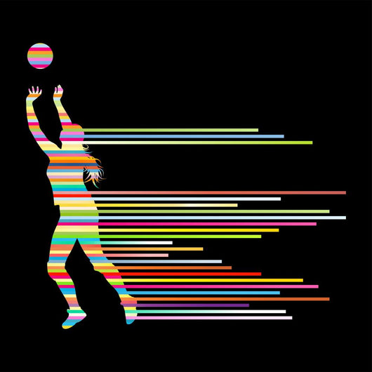 Volleyball woman player vector background Wall Decal