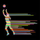 Volleyball woman player vector background Wall Decal