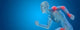 Conceptual human body anatomy pain on blue Wall Decal