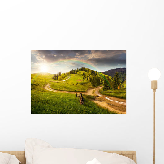 Cross Road Hillside Meadow Wall Decal