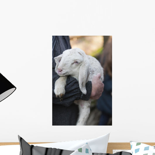 Lamb with Shepherd Vertical Wall Decal