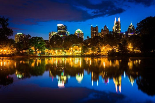 Atlanta Skyline Reflecting Lake Wall Decal
