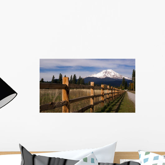 Ranch Fence Row Countryside Rural California Mt Shasta Wall Decal
