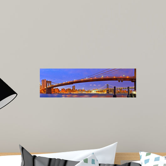 New York City, USA. Brooklyn and Manhattan bridges at sunset Wall Decal