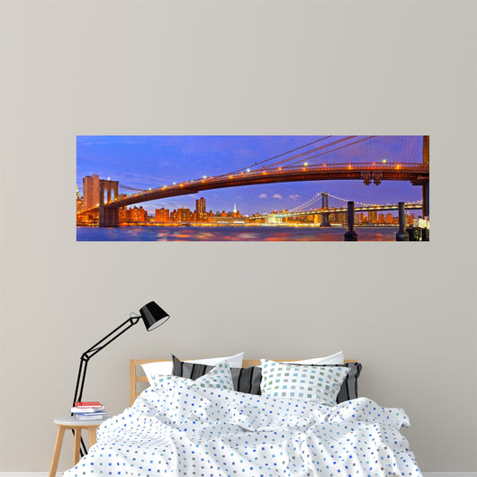 New York City, USA. Brooklyn and Manhattan bridges at sunset Wall Decal