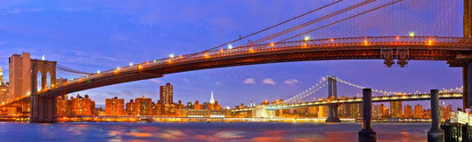 New York City, USA. Brooklyn and Manhattan bridges at sunset Wall Decal