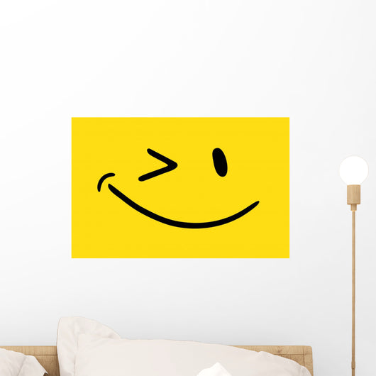 Wink face emoticon Wall Decal
